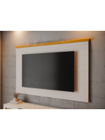 Painel de TV no acabamento branco lavado e mel / Coleção England